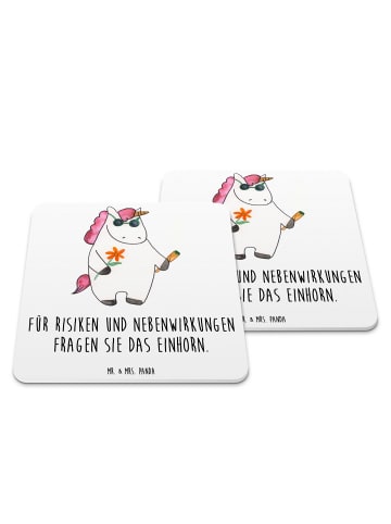 Mr. & Mrs. Panda Bierdeckel Einhorn Woodstock mit Spruch in Weiß