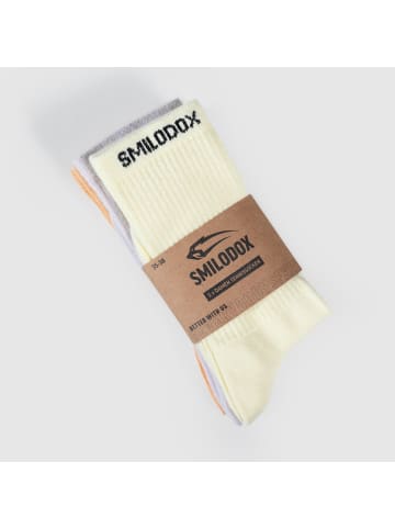 SMILODOX Damen Tennissocken 3er Pack Multicolor in Flieder / Gelb / Aprikose