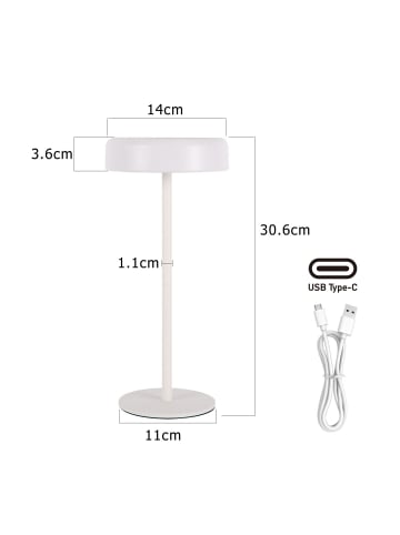 ZMH Tischleuchte LED Solarenergie in weiß 3600mhA Touch Dimmbar mit USB Akku