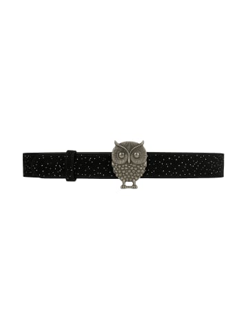 collezione alessandro Ledergürtel " Schneeeule " in schwarz
