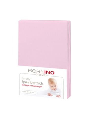 Bornino Home Jersey-Spannbetttuch 40x90 cm in Rosa