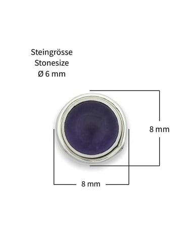 mantraroma 925er Silber - Ohrstecker (L) 8 x (B) 8 mm mit Amethyst