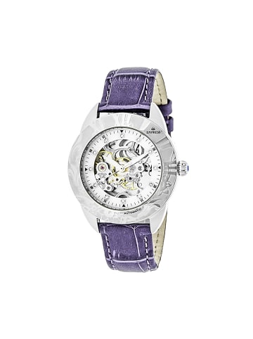 Empress Godiva Automatikuhr mit Perlmutt-Lederarmband in Silver/White