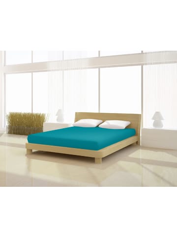 Mr.Sandman Topper Spannbetttuch Full Elastan de luxe 200 x 200 cm in smaragd