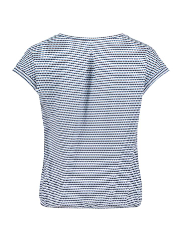 BETTY & CO Casual-Shirt mit Gummizug in Dunkelblau/Weiß