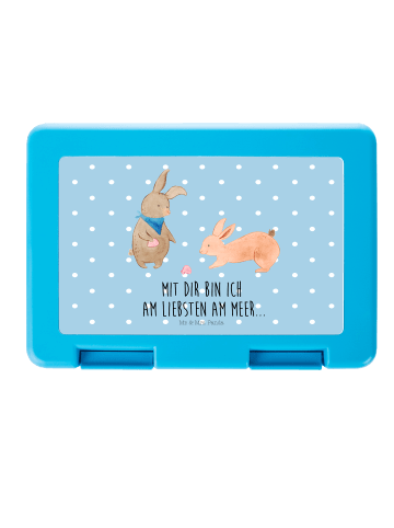 Mr. & Mrs. Panda Aufbewahrungsbox Hasen Muschel mit Spruch in Blau Pastell