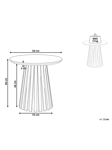Beliani Couchtisch MESILLA in Braun - (W) 50 x (H) 48 x (L) 50 cm