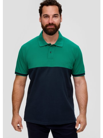 S. Oliver Polo-Shirt kurzarm in Blau-grün