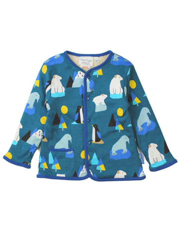 Toby Tiger Wende Jacke mit Arktis Print in blau