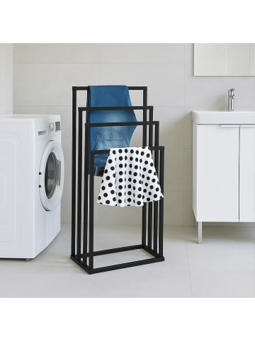 relaxdays Handtuchständer in Schwarz - (B)45 x (H)96,5 x (T)29 cm