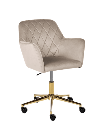 Beliani Bürostuhl LELORIA in Beige/Gold - (W) 60 x (H) 83 x (L) 60 cm