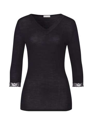Hanro Longsleeve Woolen Lace in Black
