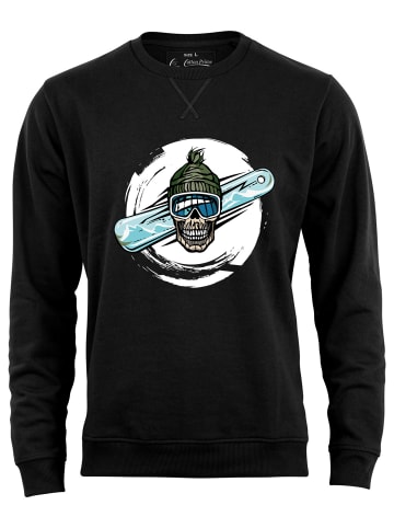 Cotton Prime® Sweatshirt Snowboard Skull in Schwarz