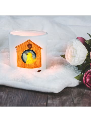Mr. & Mrs. Panda Windlicht aus Glas Vogel Haus ohne Spruch in Transparent