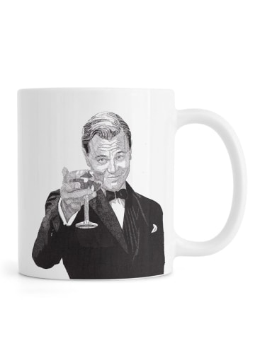 Juniqe Tasse "Leonardo" in Grau & Schwarz