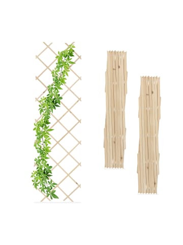 relaxdays 3 x Rankgitter in Natur - (B)60 x (H)180 cm