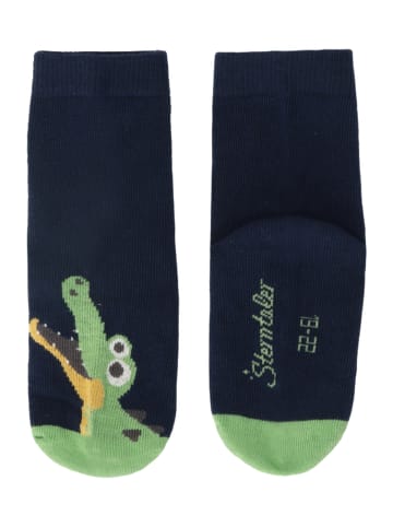 Sterntaler Socken 3er-Pack Krokodil in marineblau