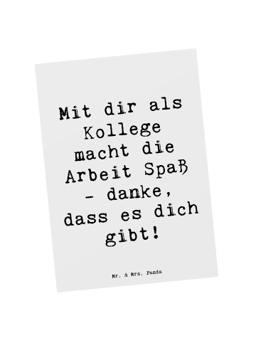 Mr. & Mrs. Panda Postkarte Spruch Kollege Freude mit Spruch in Weiß