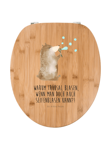 Mr. & Mrs. Panda Toilettendeckel Bär Seifenblasen mit Spruch in Braun