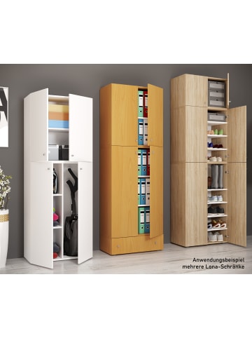 VCM XXL Schuhschrank Kleiderschrank Schrank Lona 5f A in Buche