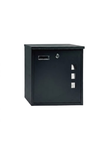 relaxdays Briefkasten in Schwarz - (B)35 x (H)33 x (T)12 cm