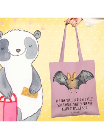 Mr. & Mrs. Panda Schultertasche Fledermaus Flügel mit Spruch in Rosa Pastell