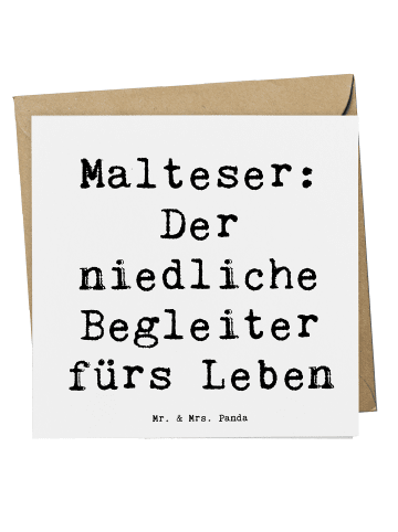 Mr. & Mrs. Panda Deluxe Karte Spruch Malteser Begleiter mit Spruch in Weiß
