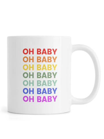 Juniqe Tasse "Oh Baby Rainbow" in Bunt