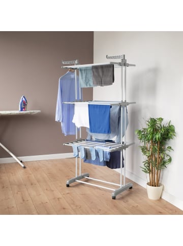EASYmaxx Wäscheständer 3 Etagen klappbar 76x50x172cm grau grau