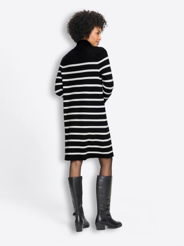 Heine Strickkleid in schwarz-ecru-gestreift