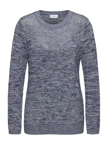 GOLDNER Kurzgröße:  Pullover mit Glanzgarn in blau / melange