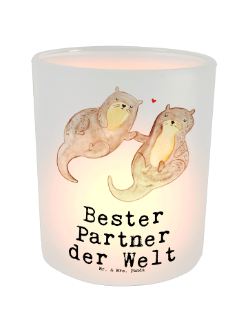 Mr. & Mrs. Panda Kerzenhalter Otter Bester Partner der Welt mit ... in Transparent