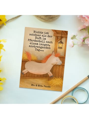 Mr. & Mrs. Panda Grußkarte Pferd Springen Design mit Spruch in Weiß