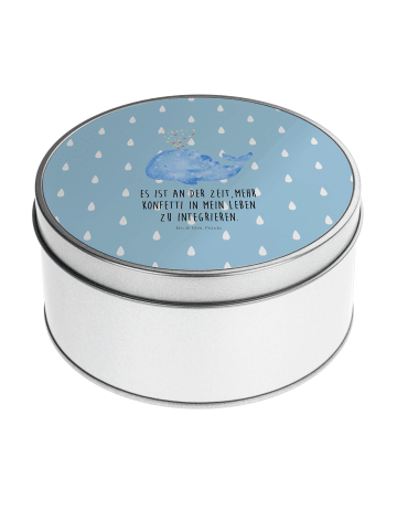 Mr. & Mrs. Panda Aufbewahrungsdose Wal Konfetti mit Spruch in Blau Pastell