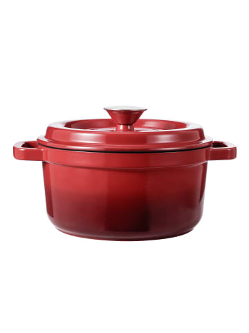 Home Nature Wohnkonzept Gusseisen Topf 5L emailliert in Rot ⌀26 cm