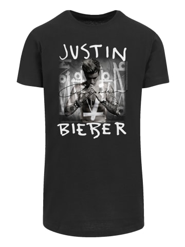 F4NT4STIC Long Cut T-Shirt Justin Bieber Purpose Album Cover in schwarz