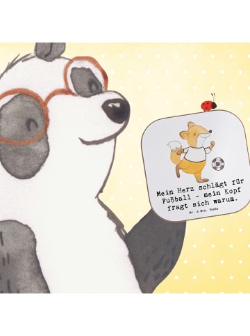 Mr. & Mrs. Panda gläseruntersetzer Fußball Liebe mit Spruch in Weiß