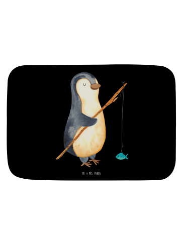 Mr. & Mrs. Panda Badteppich Pinguin Angler ohne Spruch in Schwarz