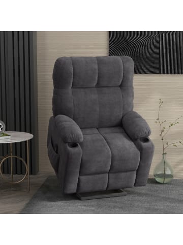 HOMCOM Sessel mit Aufstehhilfe-91L x 95B x 109H cm-Dunkelgrau