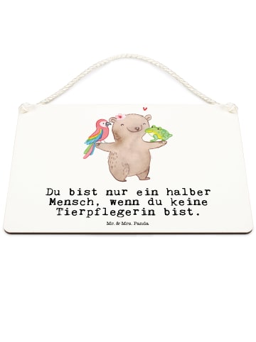 Mr. & Mrs. Panda Wandtafel Tierpflegerin Herz mit Spruch in Weiß