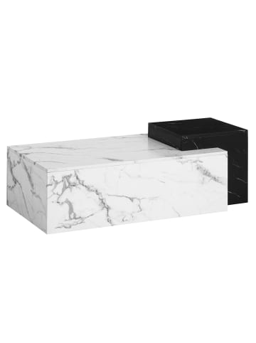 KADIMA DESIGN Couchtisch 120x60x40 cm Schwarz Sofatisch in Marmor-Optik
