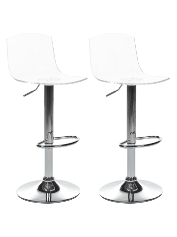 Beliani 2er-Set Drehhocker IMOLA in Transparent/Silber