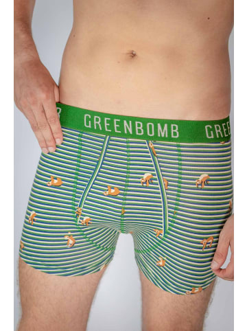 GreenBomb Trunk Animal Sloth in Grün gestreift