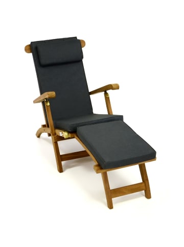 VCM  Liegestuhl mit abnehmbaren Fußteil in Schwarz