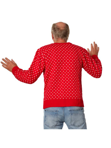 tectake Winterlicher Strickpullover in roter und weißer Farbe, rot