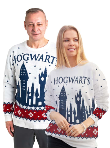 Harry Potter Harry Potter Winterpullover Hogwarts Winter Pullover Ugly Sweater in weiß