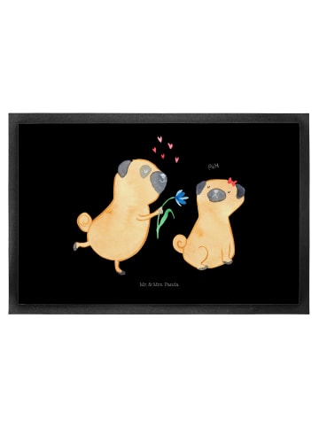 Mr. & Mrs. Panda Schmutzfangmatte Mops Verliebt ohne Spruch in Schwarz