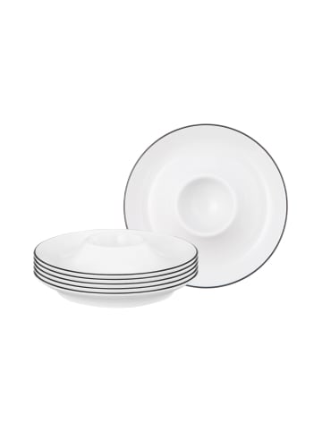 Seltmann Weiden 6er Set Eierbecher Lido Black Line ø 12,5 cm in weiß