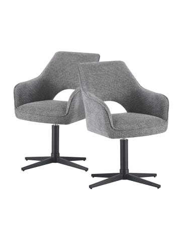 DUBI Möbel 2er-Set: Drehstuhl THOMAS-NOVA in Grau - (B)57 x (H)85 x  (T)63 cm