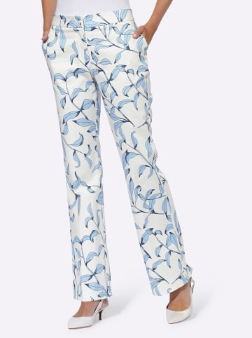 Heine Druck-Hose in ecru-eisblau-bedruckt